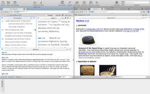 The Biblical text on the left, and Picture the NT on the Right